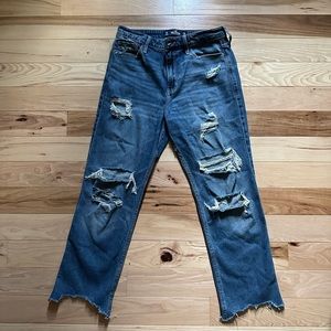 hollister high rise slim straight vintage stretch jeans